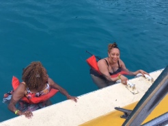 Charlotte and Toronda off the Boat
